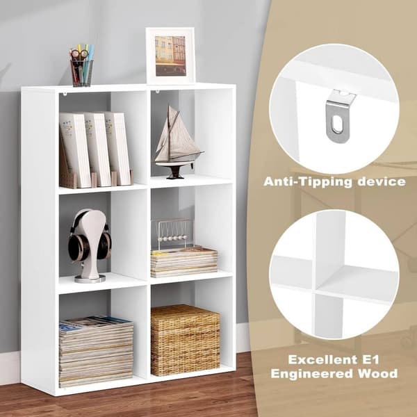 Rootz Modern White Bokhylla - Förvaringsorganisator - Displayhylla - Utrymmesbesparande, mångsidig, robust - 71 cm x 106 cm x 29 cm
