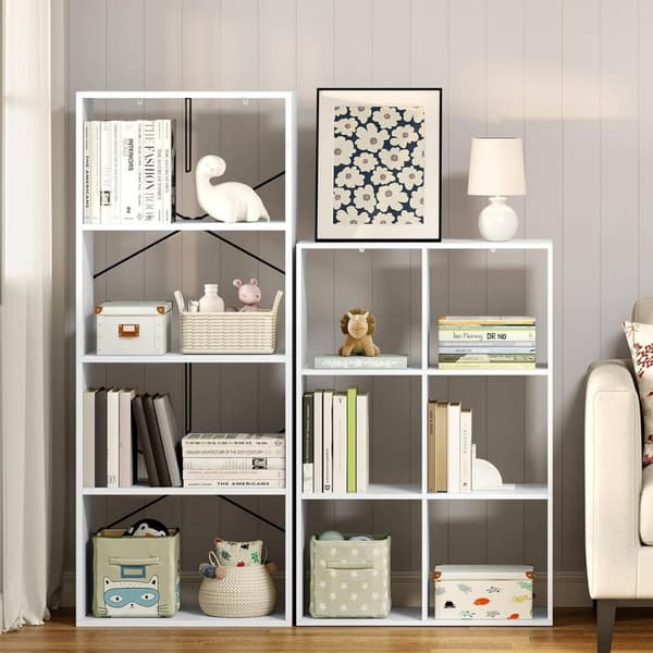 Rootz Modern White Bokhylla - Förvaringsorganisator - Displayhylla - Utrymmesbesparande, mångsidig, robust - 71 cm x 106 cm x 29 cm