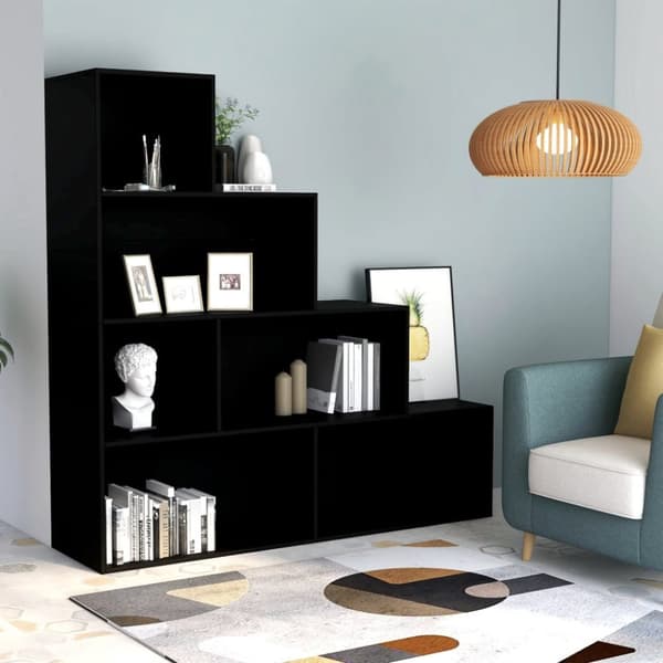 vidaXL bogreol/rumdeler 155x24x160 cm konstrueret træ sort - Bogskabe & reoler