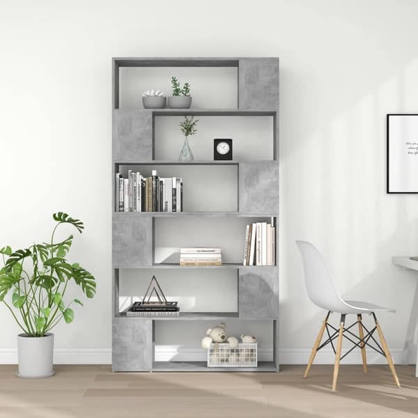 vidaXL bogskab/rumdeler 100x24x188 cm spånplade betongrå -  Bogskabe & reoler