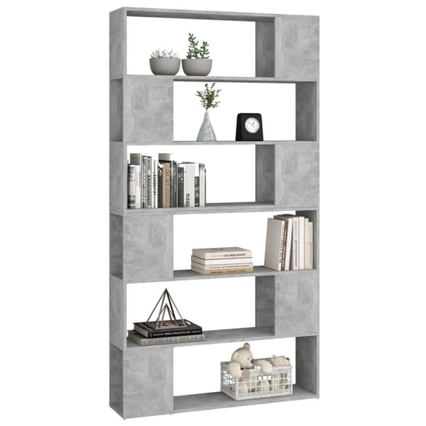 vidaXL bogskab/rumdeler 100x24x188 cm spånplade betongrå -  Bogskabe & reoler