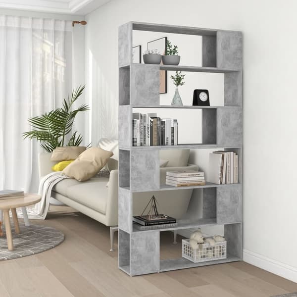 vidaXL bogskab/rumdeler 100x24x188 cm spånplade betongrå -  Bogskabe & reoler