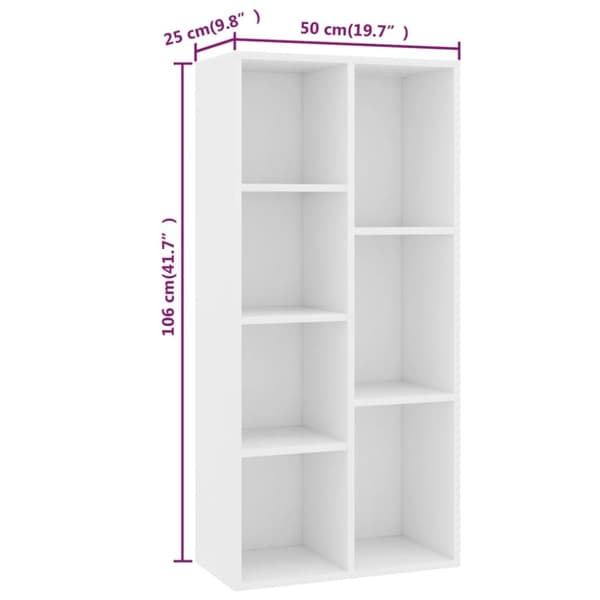 vidaXL bogreol 50x25x106 cm konstrueret træ hvid - Bogskabe & reoler