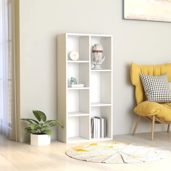 vidaXL bogreol 50x25x106 cm konstrueret træ hvid - Bogskabe & reoler