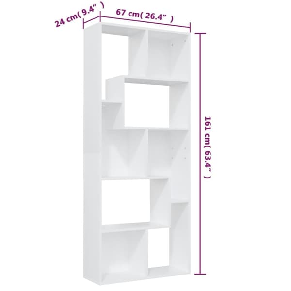 vidaXL bogreol 67x24x161 cm konstrueret træ hvid - Bogskabe & reoler