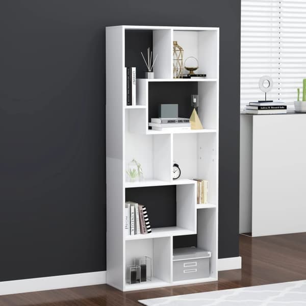 vidaXL bogreol 67x24x161 cm konstrueret træ hvid - Bogskabe & reoler