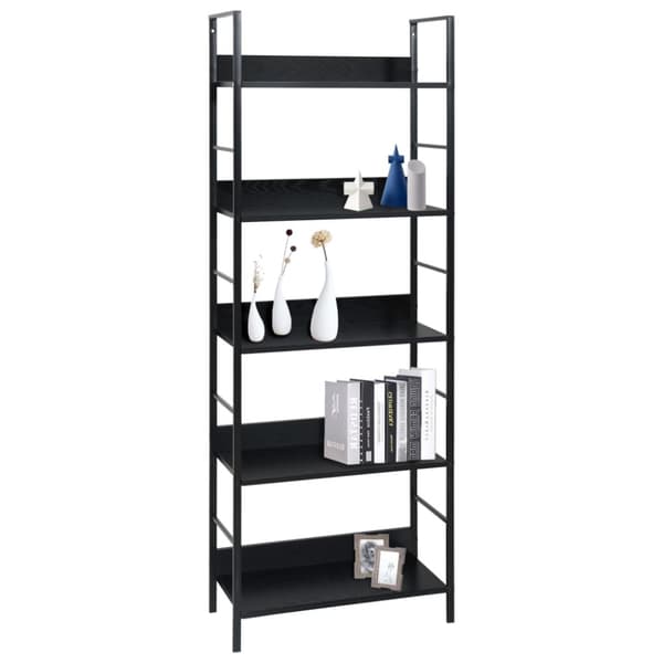 vidaXL bogreol med 5 hylder 60x27,6x158,5 cm konstrueret træ sort - Bogskabe & reoler