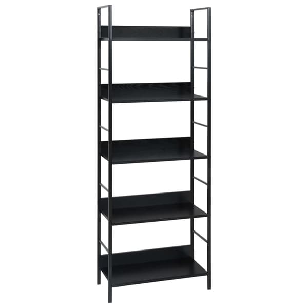 vidaXL bogreol med 5 hylder 60x27,6x158,5 cm konstrueret træ sort -  Bogskabe & reoler