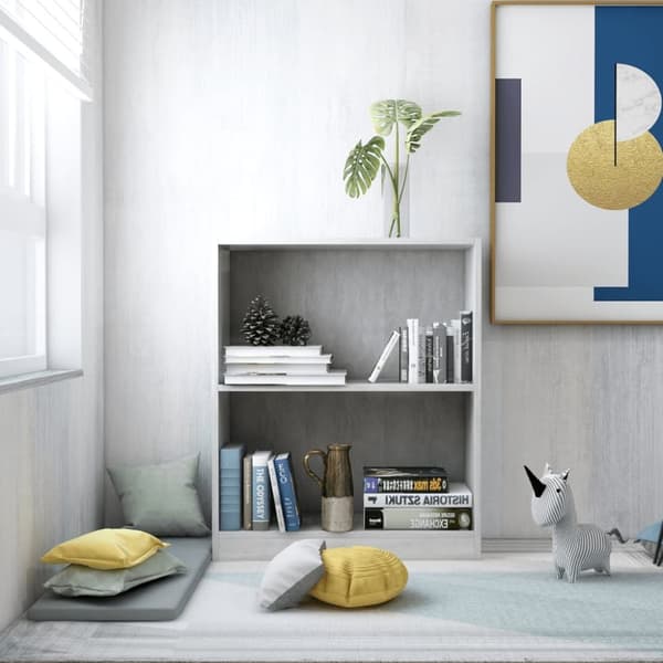 vidaXL Kirjahylly betoninharmaa 60x24x76 cm tekninen puu -  Kirjahyllyt
