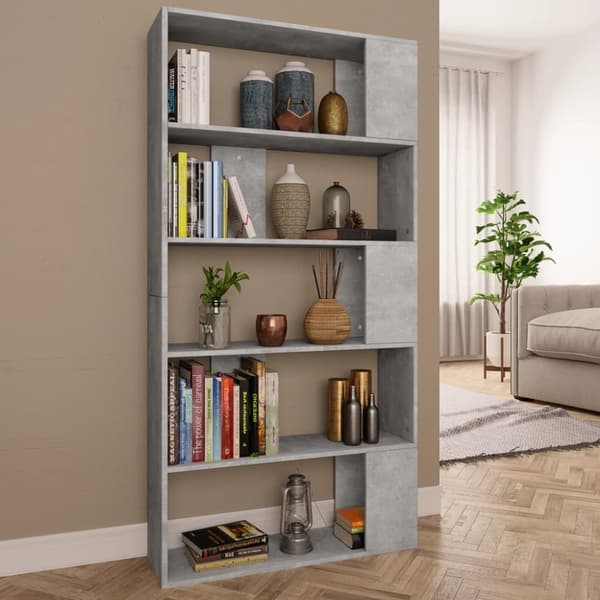 vidaXL bogreol/rumdeler 80x24x159 cm konstrueret træ betongrå -  Bogskabe & reoler