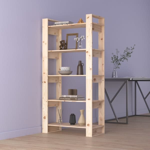 vidaXL bogreol/rumdeler 80x35x160 cm massivt fyrretræ -  Bogskabe & reoler