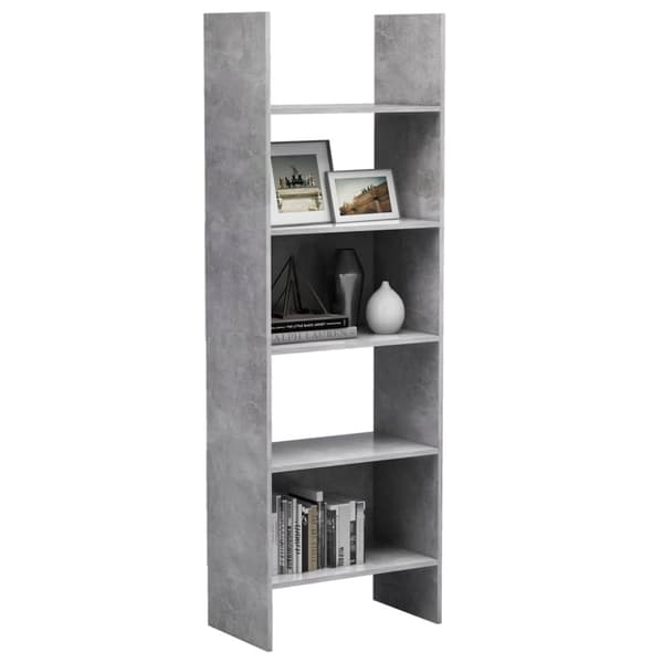 vidaXL bogreol 60x35x180 cm konstrueret træ betongrå -  Bogskabe & reoler
