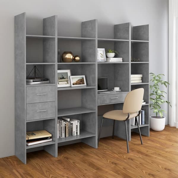 vidaXL bogreol 60x35x180 cm konstrueret træ betongrå -  Bogskabe & reoler