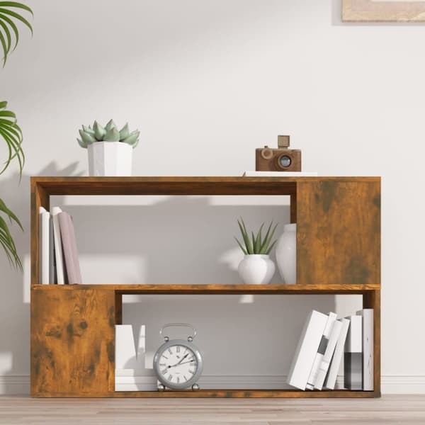vidaXL bogreol 100x24x63 cm konstrueret træ røget egetræsfarve - Bogskabe & reoler