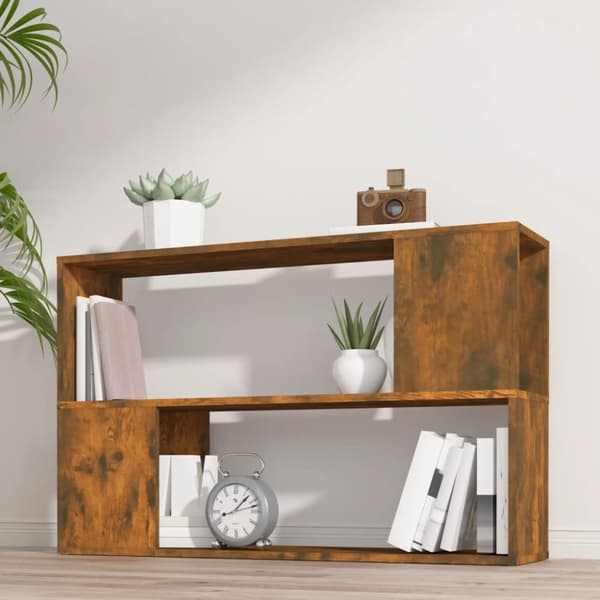 vidaXL bogreol 100x24x63 cm konstrueret træ røget egetræsfarve - Bogskabe & reoler
