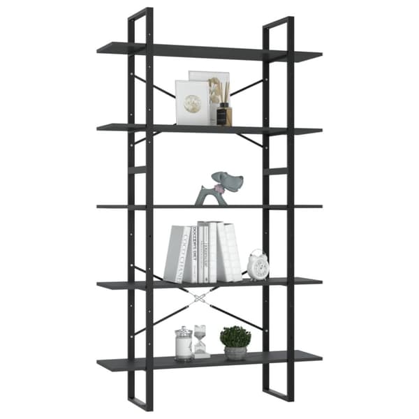 vidaXL Bokhylla 5 hyllplan grå 100x30x175 cm konstruerat trä -  Bokhyllor & fristående hyllor