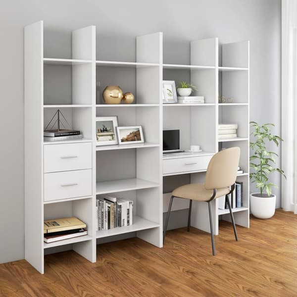 vidaXL bogreol 60x35x180 cm konstrueret træ hvid - Bogskabe & reoler