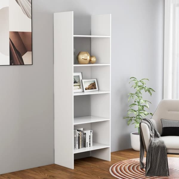 vidaXL bogreol 60x35x180 cm konstrueret træ hvid -  Bogskabe & reoler