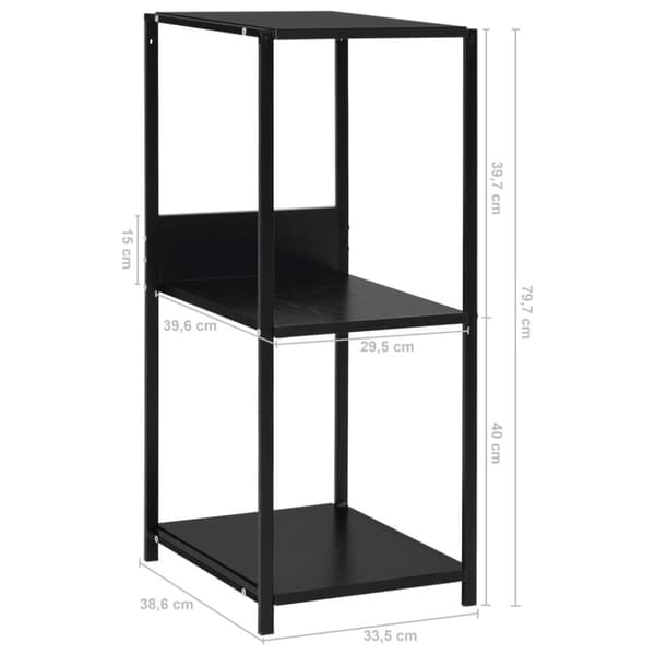 vidaXL Pieni suora kirjahylly musta 33,5x39,6x79,7 cm tekninen puu -  Kirjahyllyt