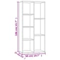 Pikkukuva 8 / 8: vidaXL Kirjahylly betoninharmaa 50x25x106 cm tekninen puu -  Kirjahyllyt