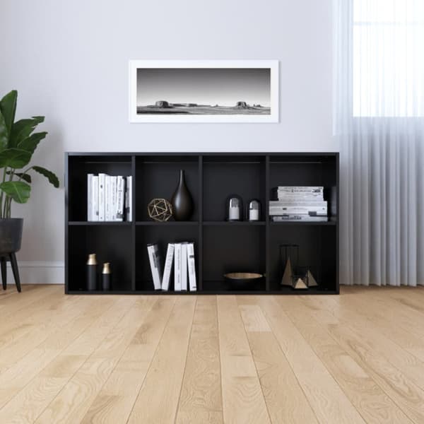 vidaXL bogreol/skænk 66x30x130 cm konstrueret træ sort -  Bogskabe & reoler
