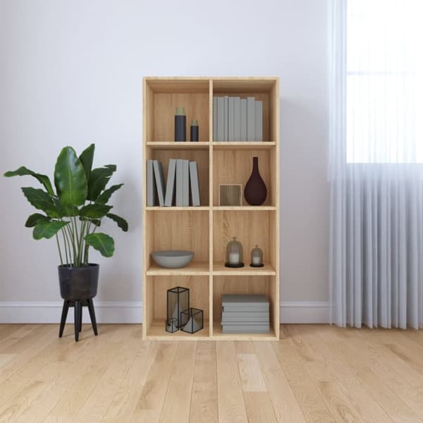 vidaXL bogreol/skænk 66x30x130 cm konstrueret træ sonoma-eg -  Bogskabe & reoler