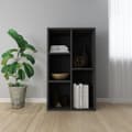 Pikkukuva 1 / 11: vidaXL Kirjahylly/senkki musta 50x25x80 cm tekninen puu -  Kirjahyllyt