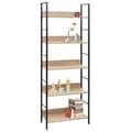 Miniatyrbillede 3 af 8: vidaXL bogreol 60x27,6x158,5 cm 5 hylder konstrueret træ egetræsfarve -  Bogskabe & reoler