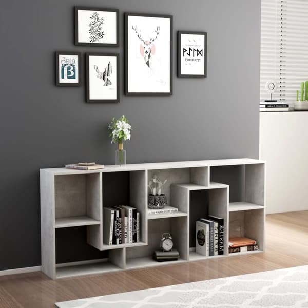 vidaXL bogreol 67x24x161 cm konstrueret træ betongrå -  Bogskabe & reoler