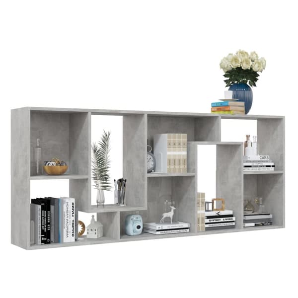 vidaXL bogreol 67x24x161 cm konstrueret træ betongrå -  Bogskabe & reoler