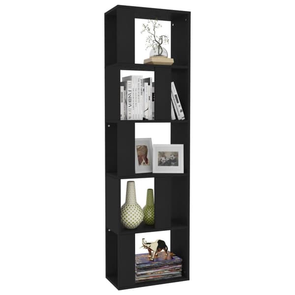 vidaXL bogreol/rumdeler 45x24x159 cm konstrueret træ sort -  Bogskabe & reoler