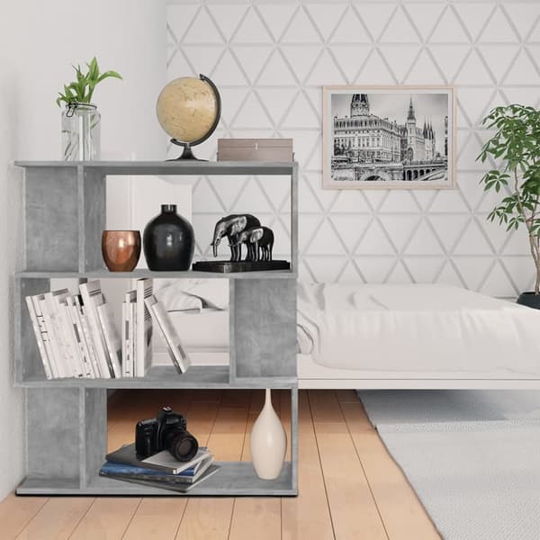 vidaXL bogreol/rumdeler 80x24x96 cm konstrueret træ betongrå -  Bogskabe & reoler