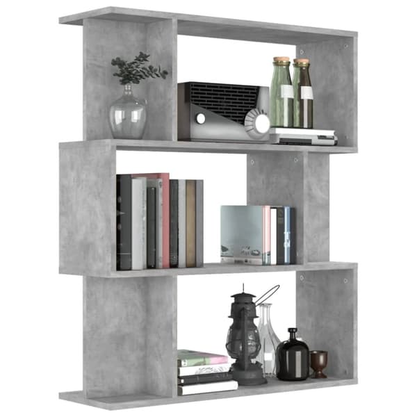 vidaXL bogreol/rumdeler 80x24x96 cm konstrueret træ betongrå -  Bogskabe & reoler