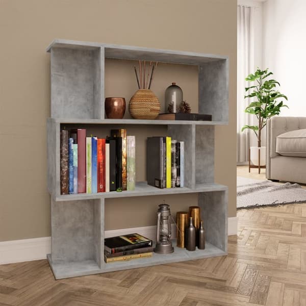 vidaXL bogreol/rumdeler 80x24x96 cm konstrueret træ betongrå -  Bogskabe & reoler