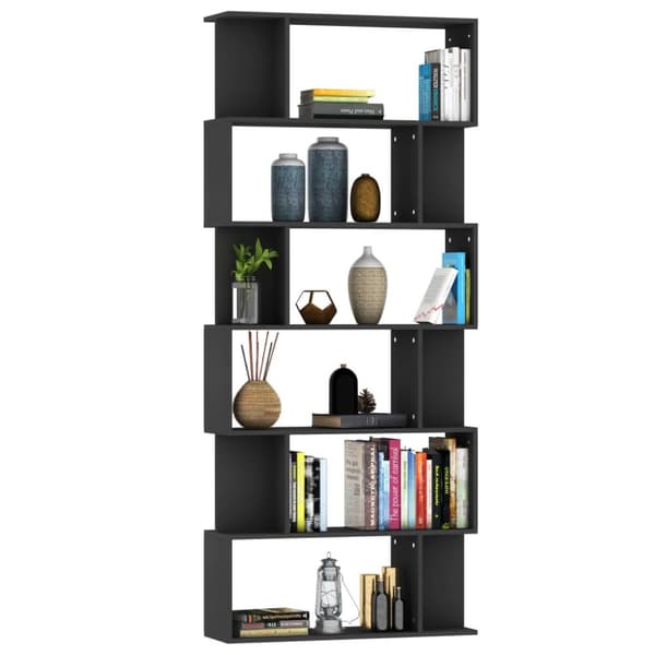 vidaXL bogskab/rumdeler 80 x 24 x 192 cm spånplade sort -  Bogskabe & reoler