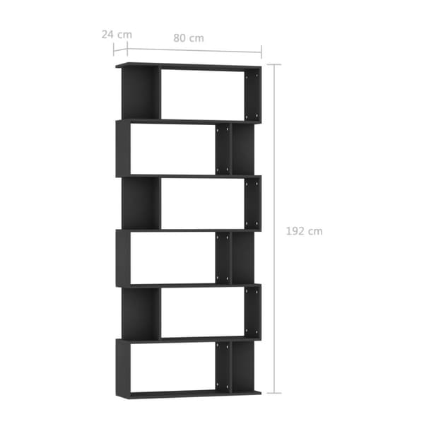 vidaXL bogskab/rumdeler 80 x 24 x 192 cm spånplade sort -  Bogskabe & reoler