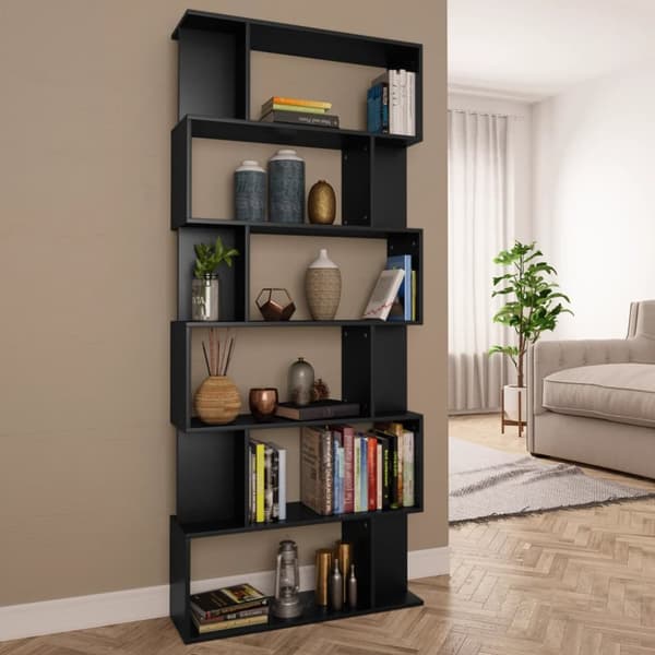 vidaXL bogskab/rumdeler 80 x 24 x 192 cm spånplade sort -  Bogskabe & reoler