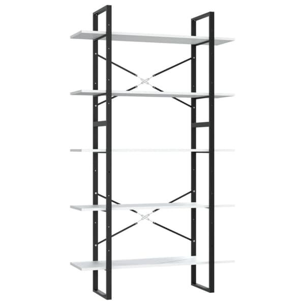 vidaXL bogreol med 5 hylder 100x30x175 cm konstrueret træ hvid -  Bogskabe & reoler
