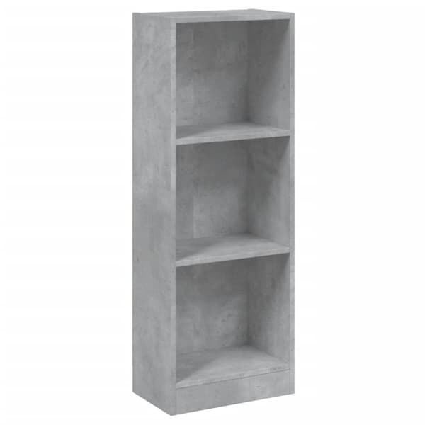 vidaXL Bokhylla 3 hyllor betonggrå 40x24x109 cm konstruerat trä - Bokhyllor & fristående hyllor