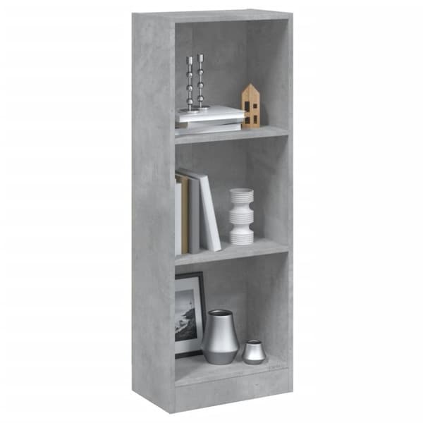 vidaXL Bokhylla 3 hyllor betonggrå 40x24x109 cm konstruerat trä -  Bokhyllor & fristående hyllor