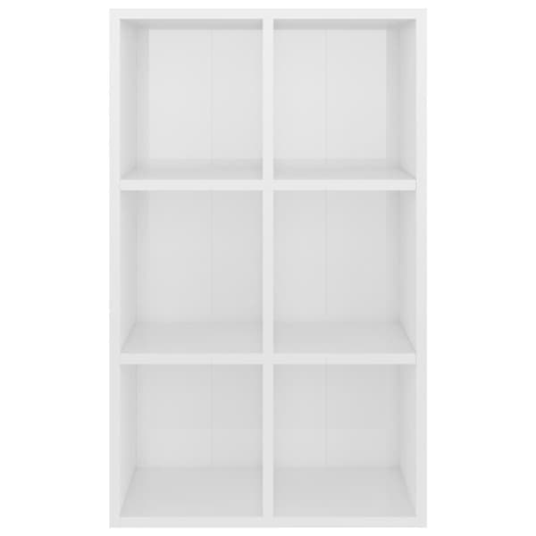 vidaXL bogreol/skænk 66x30x98 cm konstrueret træ hvid højglans - Bogskabe & reoler