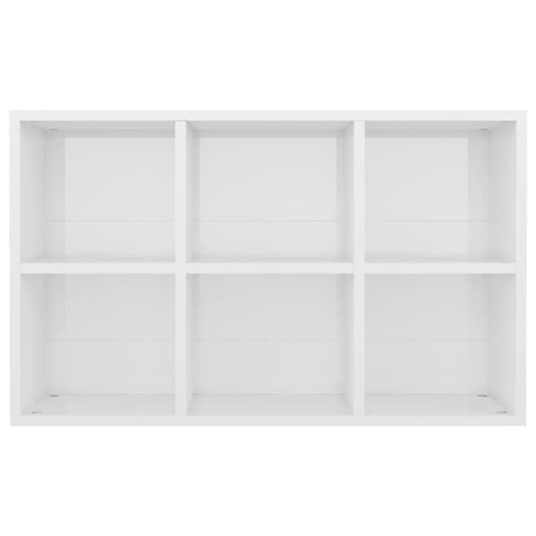 vidaXL bogreol/skænk 66x30x98 cm konstrueret træ hvid højglans - Bogskabe & reoler