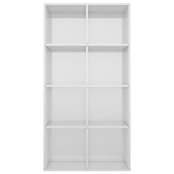 vidaXL Kirjahylly/senkki korkeakiilto valk. 66x30x130 cm tekninen puu - Kirjahyllyt