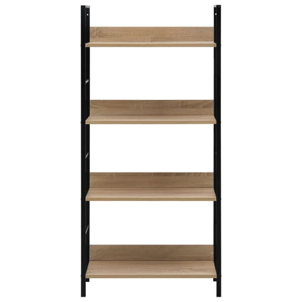 vidaXL bogreol 60x27,6x124,5 cm 4 hylder konstrueret træ egetræsfarve - Bogskabe & reoler