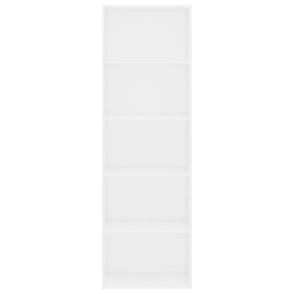 vidaXL bogreol med 5 hylder 60x30x189 cm konstrueret træ hvid -  Bogskabe & reoler