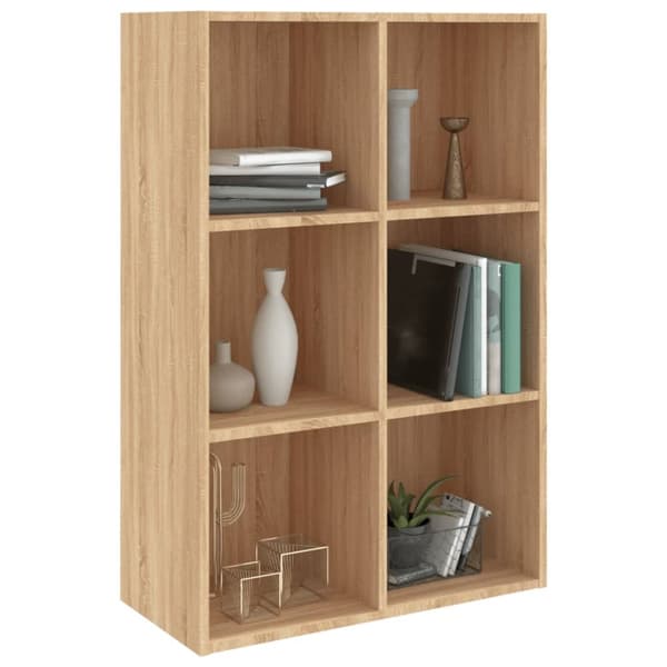 vidaXL bogreol/skænk 66x30x98 cm konstrueret træ sonoma-eg - Bogskabe & reoler