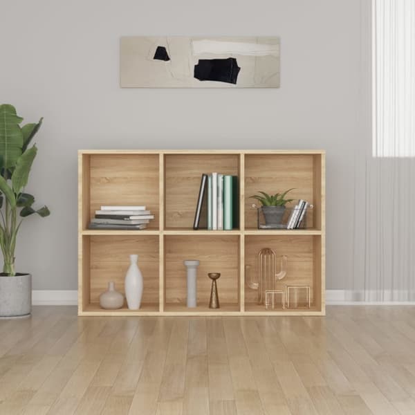 vidaXL bogreol/skænk 66x30x98 cm konstrueret træ sonoma-eg - Bogskabe & reoler