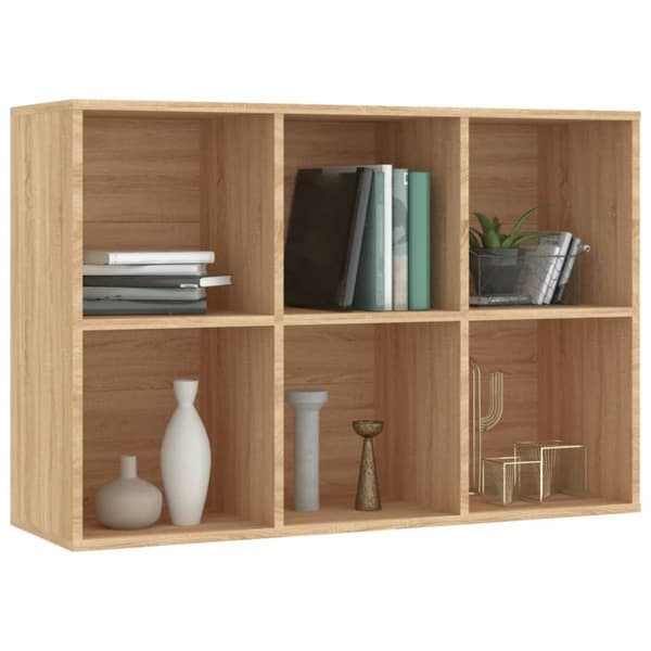 vidaXL bogreol/skænk 66x30x98 cm konstrueret træ sonoma-eg - Bogskabe & reoler