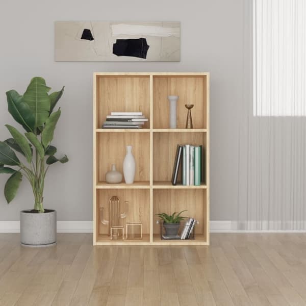 vidaXL bogreol/skænk 66x30x98 cm konstrueret træ sonoma-eg -  Bogskabe & reoler