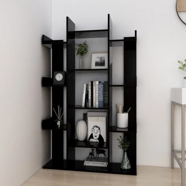 vidaXL Bokhylla svart 86x25,5x140 cm konstruerat trä -  Bokhyllor & fristående hyllor